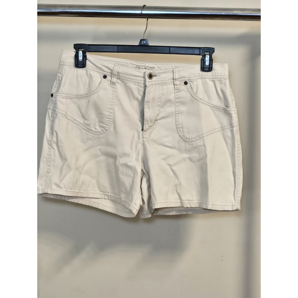 Duck Head Womens Cream Ramie Cotton Blend‎ Utility Shorts Size 12 Ivory Khaki